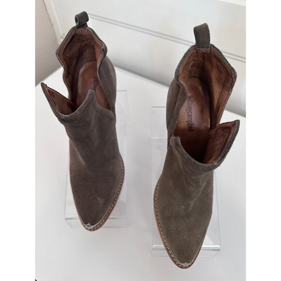 Jeffrey Campbell Women Cromwell Taupe Western Cowboy Metal Tip Boots sz 7.5 - Picture 9 of 11